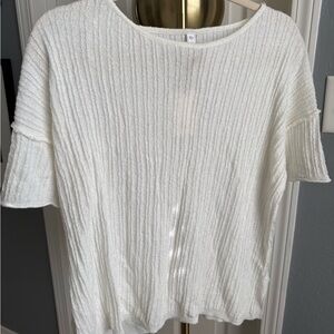 Wishlist White Ribbed Short Sleeve Top